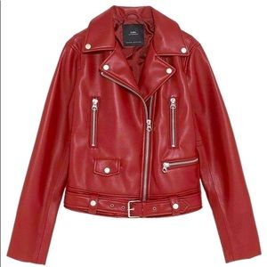 ZARA - Red Leather Jacket